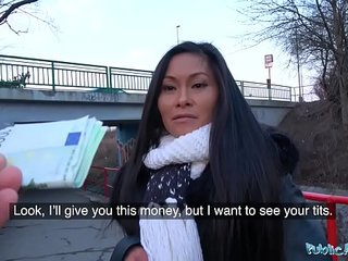 Public Agent Hot Thai beauty fucked hard in horny gas station toilet fuck